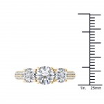Gold 2 1/4ct TDW Diamond Three-Stone Anniversary Ring - Handcrafted By Name My Rings™