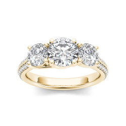 Gold 2 1/4ct TDW Diamond Three-Stone Anniversary Ring - Handcrafted By Name My Rings™