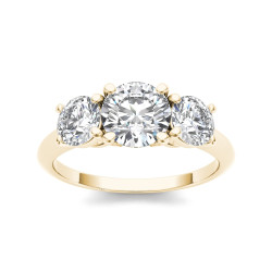 Gold 2ct TDW 3-stone Diamond Ring - Handcrafted By Name My Rings™