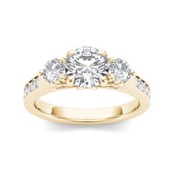 Gold 2ct TDW Diamond Three-Stone Anniversary Ring - Handcrafted By Name My Rings™