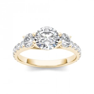 Gold 2ct TDW Diamond Three-Stone Anniversary Ring - Handcrafted By Name My Rings™