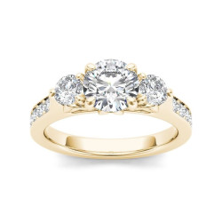 Gold 2ct TDW Diamond Three-Stone Anniversary Ring - Handcrafted By Name My Rings™