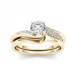 Gold 5/8ct TDW Classic Diamond Bypass Engagement Ring - Handcrafted By Name My Rings™