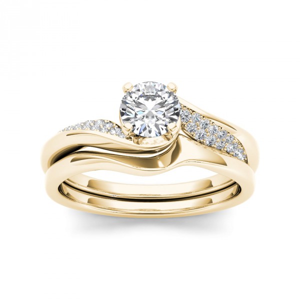 Gold 5/8ct TDW Classic Diamond Bypass Engagement Ring - Handcrafted By Name My Rings™