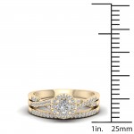 Gold 5/8ct TDW Diamond Halo Bridal Set - Handcrafted By Name My Rings™