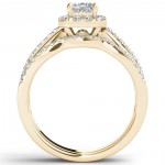 Gold 5/8ct TDW Princess-Cut Diamond Frame Bridal Set - Handcrafted By Name My Rings™