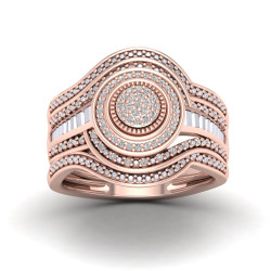 1/5ct TDW Diamond Cluster Halo Bridal Set - Handcrafted By Name My Rings™