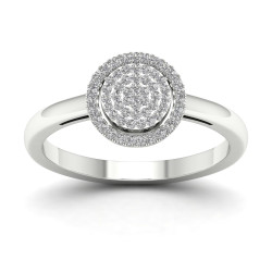 1/6ct TDW Diamond Halo Engagement Ring - Handcrafted By Name My Rings™