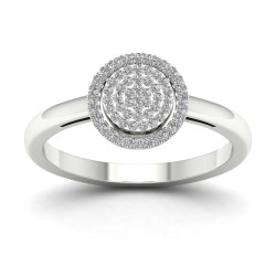 1/6ct TDW Diamond Halo Engagement Ring - Handcrafted By Name My Rings™