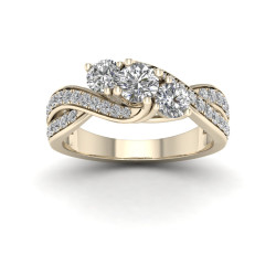 1ct TDW Diamond Three Stone Engagement Ring - Handcrafted By Name My Rings™