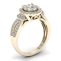 3/4ct TDW Diamond  Halo Engagement Ring - Handcrafted By Name My Rings™
