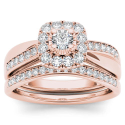 5/8ct TDW Diamond Halo Bridal Set - Handcrafted By Name My Rings™