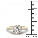 5/8ct TDW Diamond Halo Engagement Ring - Handcrafted By Name My Rings™