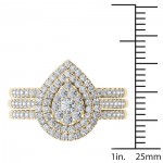 5/8ct TDW Pear Shaped Cluster Halo Bridal Set - Handcrafted By Name My Rings™