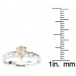 Diamonds for a Cure Two-tone Gold 7/8ct TDW Fancy Light Yellow Diamond Ring - Handcrafted By Name My Rings™
