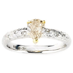 Diamonds for a Cure Two-tone Gold 7/8ct TDW Fancy Light Yellow Diamond Ring - Handcrafted By Name My Rings™