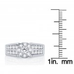 White Gold 1 1/6ct TDW Diamond Halo Engagement Ring - Handcrafted By Name My Rings™