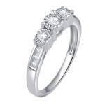 White Gold 1/2ct TDW 3-stone Diamond Ring - Handcrafted By Name My Rings™