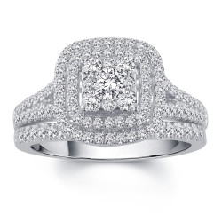 White Gold 1ct TDW Diamond Bridal Set - Handcrafted By Name My Rings™