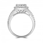 White Gold 7/8ct TDW Diamond Halo Engagement Ring - Handcrafted By Name My Rings™