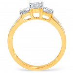 Gold 1ct TDW 3-stone Diamond Engagement Ring - Handcrafted By Name My Rings™
