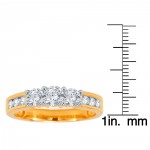 Gold 1ct TDW 3-stone Diamond Engagement Ring - Handcrafted By Name My Rings™