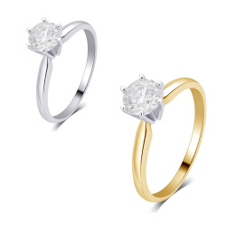 Gold 1/3ct TDW Diamond Solitaire Engagement Ring - Handcrafted By Name My Rings™