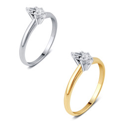 Gold 1/4ct TDW Marquise-cut Solitaire Diamond Engagement Ring - Handcrafted By Name My Rings™