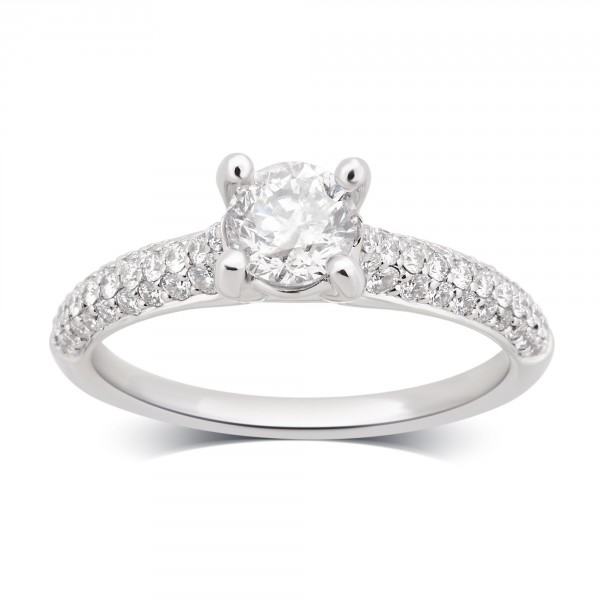 White Gold 1 1/2ct TDW Diamond Engagement Ring comes in a box. G-H/SI-I1 - Handcrafted By Name My Rings™