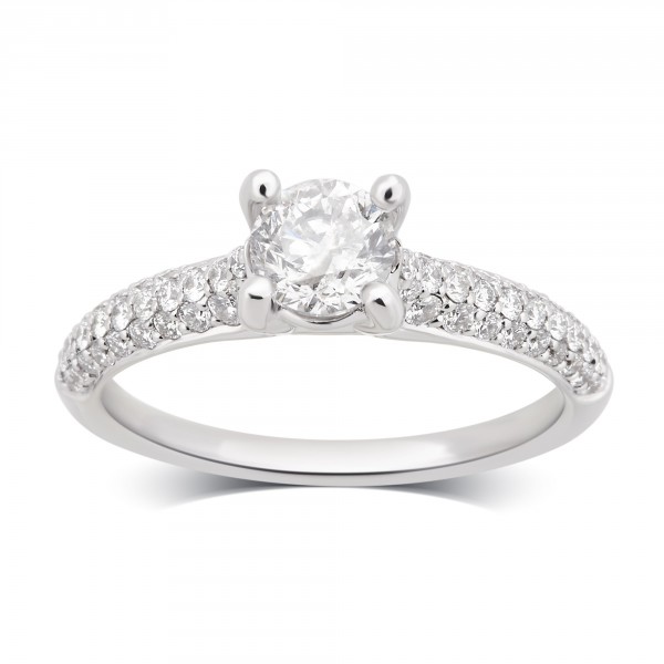 White Gold 1 1/4ct TDW Diamond Engagement Ring comes in a box. G-H/SI-I1 - Handcrafted By Name My Rings™