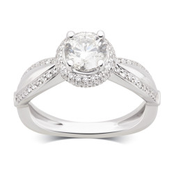 White Gold 1 5/8ct TDW Diamond Engagement Ring comes in a box. G-H/SI-I1 - Handcrafted By Name My Rings™