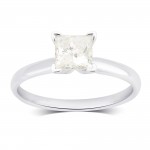 White and Gold 1.00ct TDW Princess Diamond  Engagement Ring c - Handcrafted By Name My Rings™