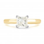 White and Gold 1.00ct TDW Princess Diamond  Engagement Ring c - Handcrafted By Name My Rings™