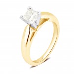White and Gold 1.00ct TDW Princess Diamond Engagement Ring - Handcrafted By Name My Rings™