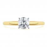 White and Gold 1/2ct TDW Round Solitaire Diamond Engagement Ring - Handcrafted By Name My Rings™