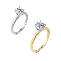 White and Gold 1/3ct TDW Round Solitaire Diamond Engagement Ring com - Handcrafted By Name My Rings™