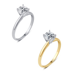 White and Gold 1/4ct TDW Solitaire Diamond Engagement Ring - Handcrafted By Name My Rings™