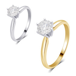 gold 1/2ct TDW Diamond Solitaire Engagement Ring - Handcrafted By Name My Rings™