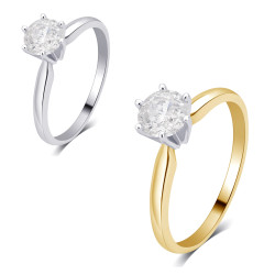 gold 1/4ct TDW Diamond Solitaire Engagement Ring - Handcrafted By Name My Rings™