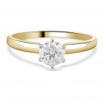 gold 1/5ct TDW Diamond Solitaire Engagement Ring comes in a box - Handcrafted By Name My Rings™