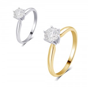 gold 1/5ct TDW Diamond Solitaire Engagement Ring comes in a box - Handcrafted By Name My Rings™