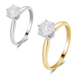 gold 3/4ct TDW Diamond Solitaire Engagement Ring  - Handcrafted By Name My Rings™