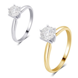 gold 3/8ct TDW Diamond Solitaire Engagement Ring - Handcrafted By Name My Rings™