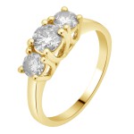 Gold 1 1/2ct TDW 3-stone Diamond Anniversary Ring - Handcrafted By Name My Rings™