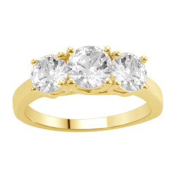 Gold 1 1/2ct TDW 3-stone Diamond Anniversary Ring - Handcrafted By Name My Rings™
