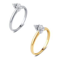 Gold 1/2ct TDW Marquise Solitaire Diamond Engagement Ring - Handcrafted By Name My Rings™