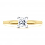 Gold 1/2ct TDW Princess-Cut Solitaire Diamond Engagement Ring. - Handcrafted By Name My Rings™
