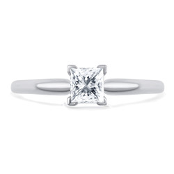 Gold 1/2ct TDW Princess-Cut Solitaire Diamond Engagement Ring. - Handcrafted By Name My Rings™