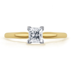 Gold 1/2ct TDW Princess-cut Diamond Solitaire Engagement Ring - Handcrafted By Name My Rings™