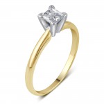 Gold 1/2ct TDW Princess-cut Diamond Solitaire Engagement Ring - Handcrafted By Name My Rings™